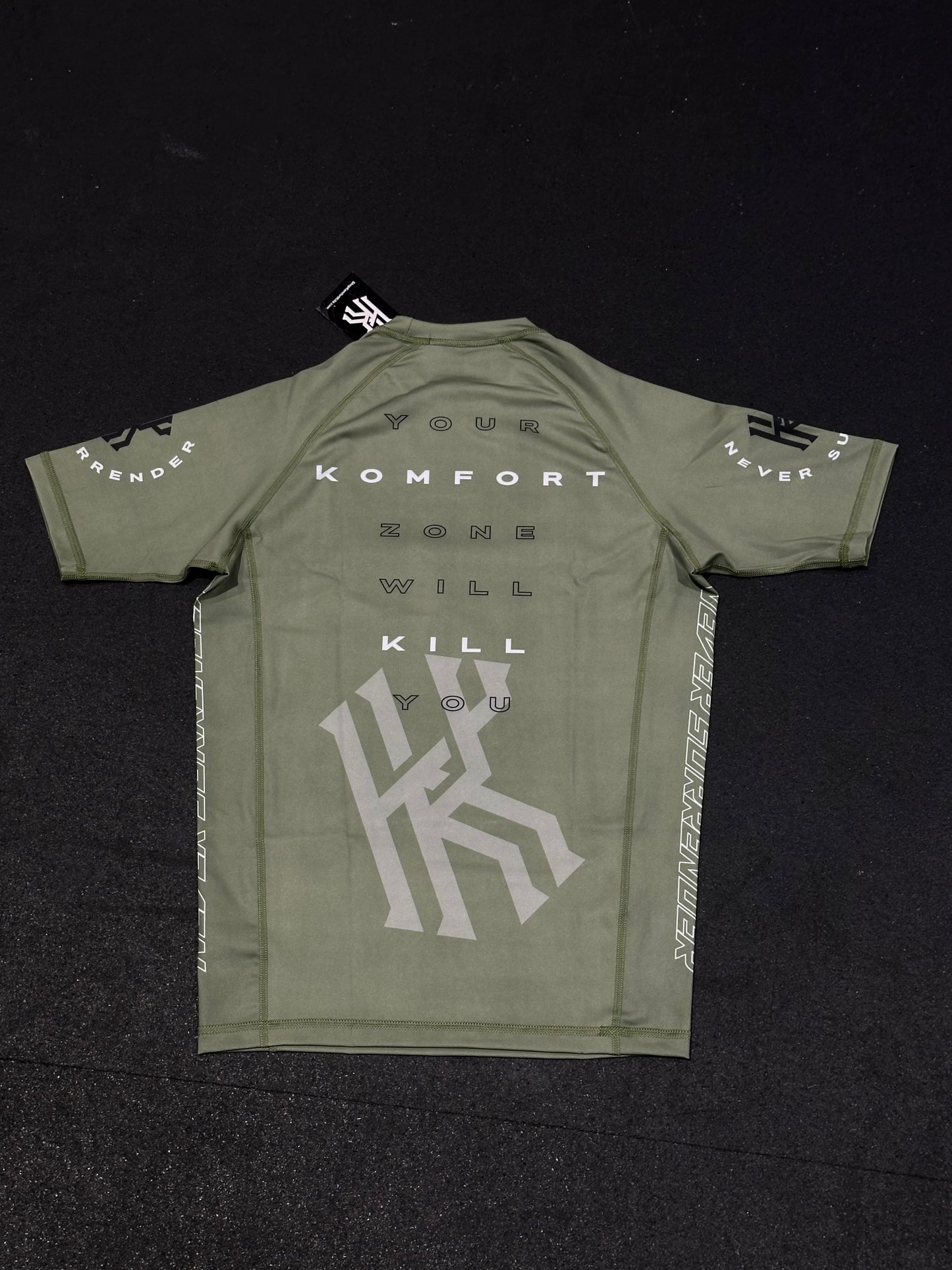 NEVER SURRENDER - MIX & MATCH - OLIVE GREEN - RASH GUARD