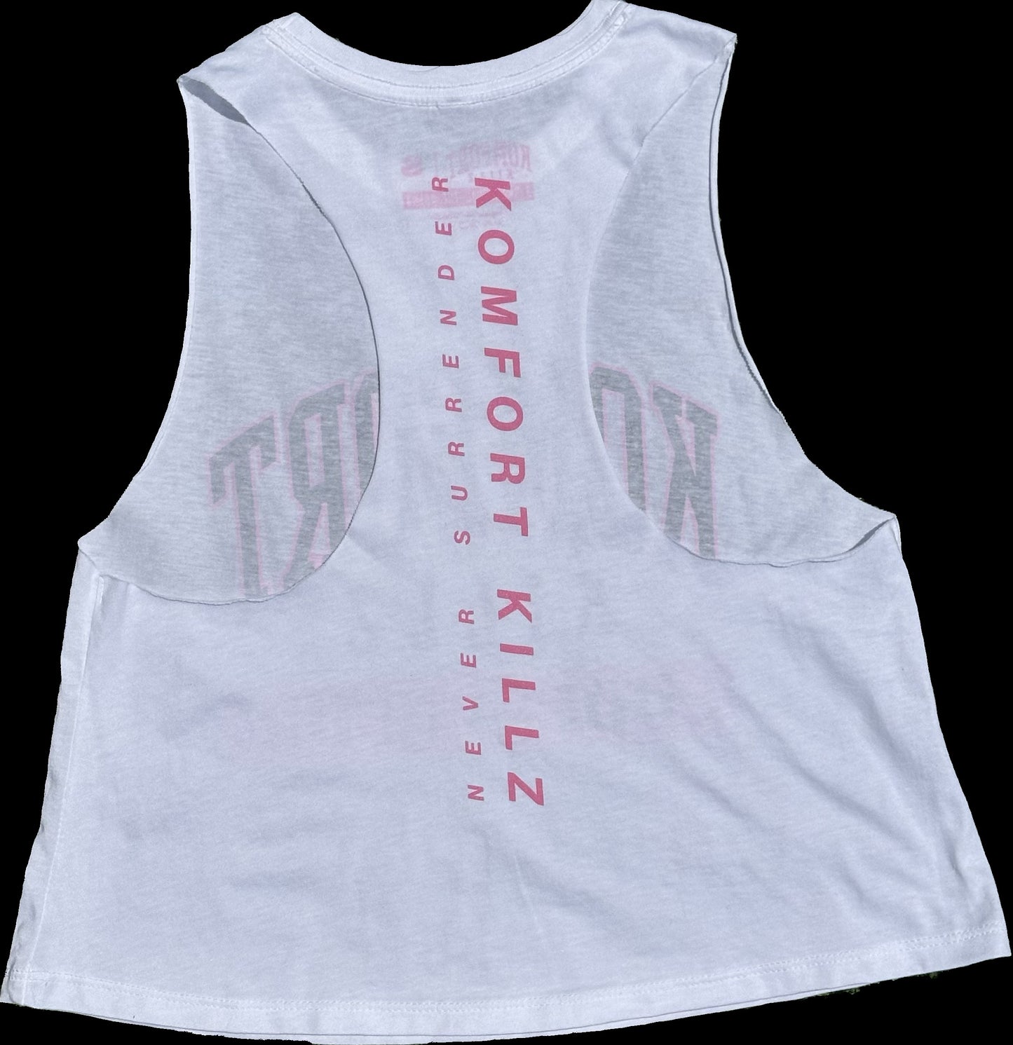 LADIES CROP TOP TANK - WHITE