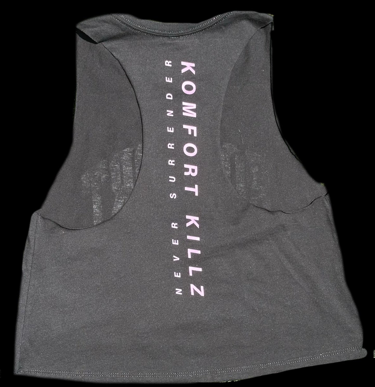 LADIES CROP TOP TANK - BLACK