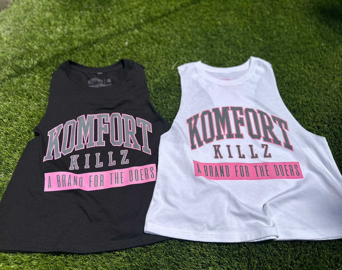 LADIES CROP TOP TANK - BLACK