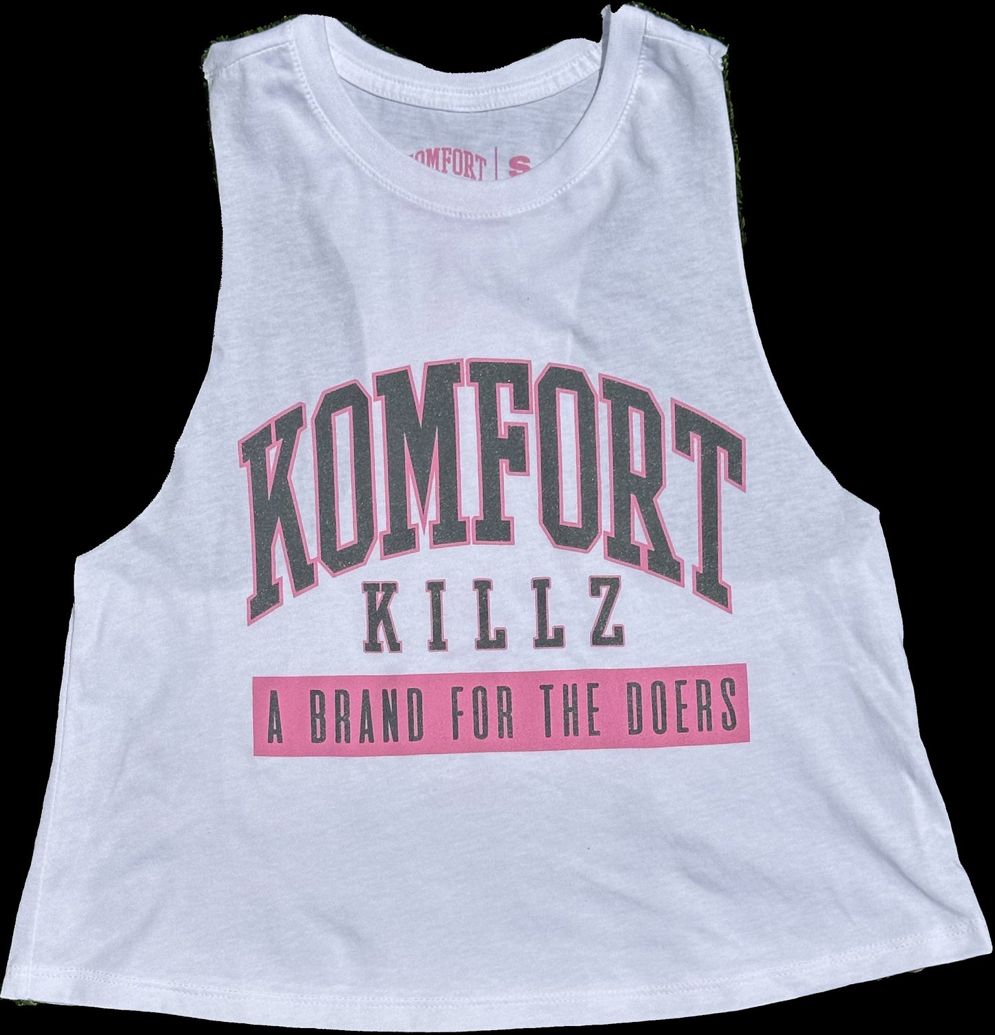 LADIES CROP TOP TANK - WHITE