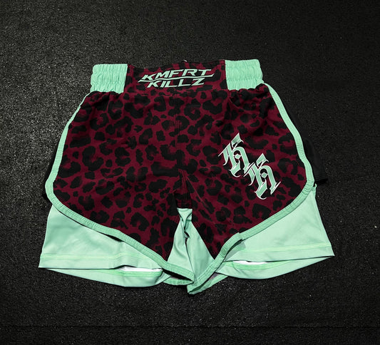 THE WILD CAT - BURGUNDY LEOPARD - SHORTS (LADIES)